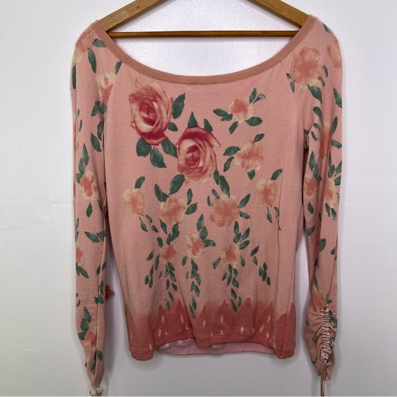 BLUMARINE Floral Pink Rose Appliqué Long Sleeve Top - Picture 7 of 7
